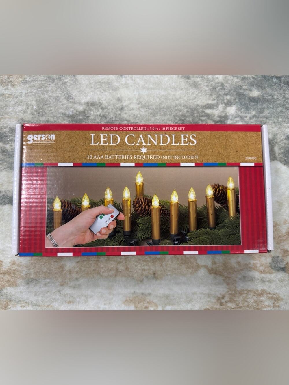 New Gerson International Remote Control LED Christmas Candles 10 Piece Set Gold